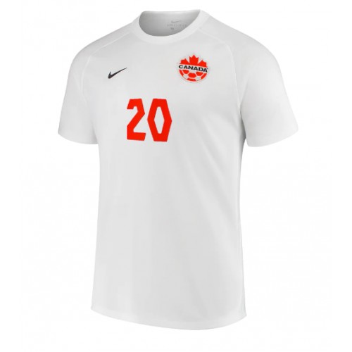 Kanada Jonathan David #20 Koszulka Wyjazdowych MŚ 2022 Krótki Rękaw